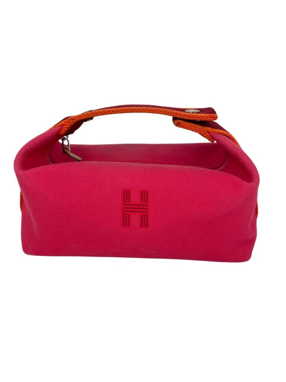 Hermes Small Canvas Bride A-Brac Pink Pouch Bag